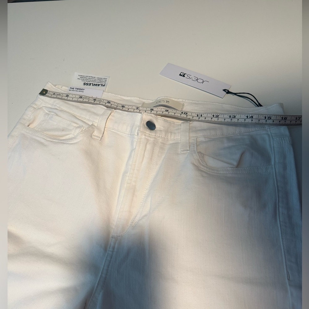 the twiggy tall mid rise skinny 7 for all mankind white jeans size 32 - Picture 6 of 10